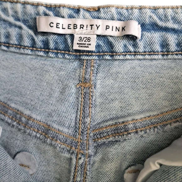 CELEBRITY PINK Acid wash long denim jean skirt slit cotton  boho Chic 3/26 - Picture 3 of 12